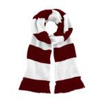 Claret white bar scarf