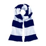Navy white bar scarf